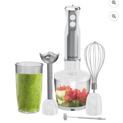 Immersion Blender Set, 6-piece Immersion Blender Handheld Mixer [Brand NEW], White