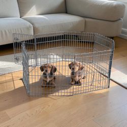 Metal Wire Pet Playpen Exercise Pen 24” high Foldable Octangle