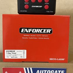 Enforcer Seco-Larm Timers, Photoeyes, Twin Photoeyes, Keypads, Keyfobs, Receivers, Proximity cards, Wireless Video Door Phone, Gate locks & more…..