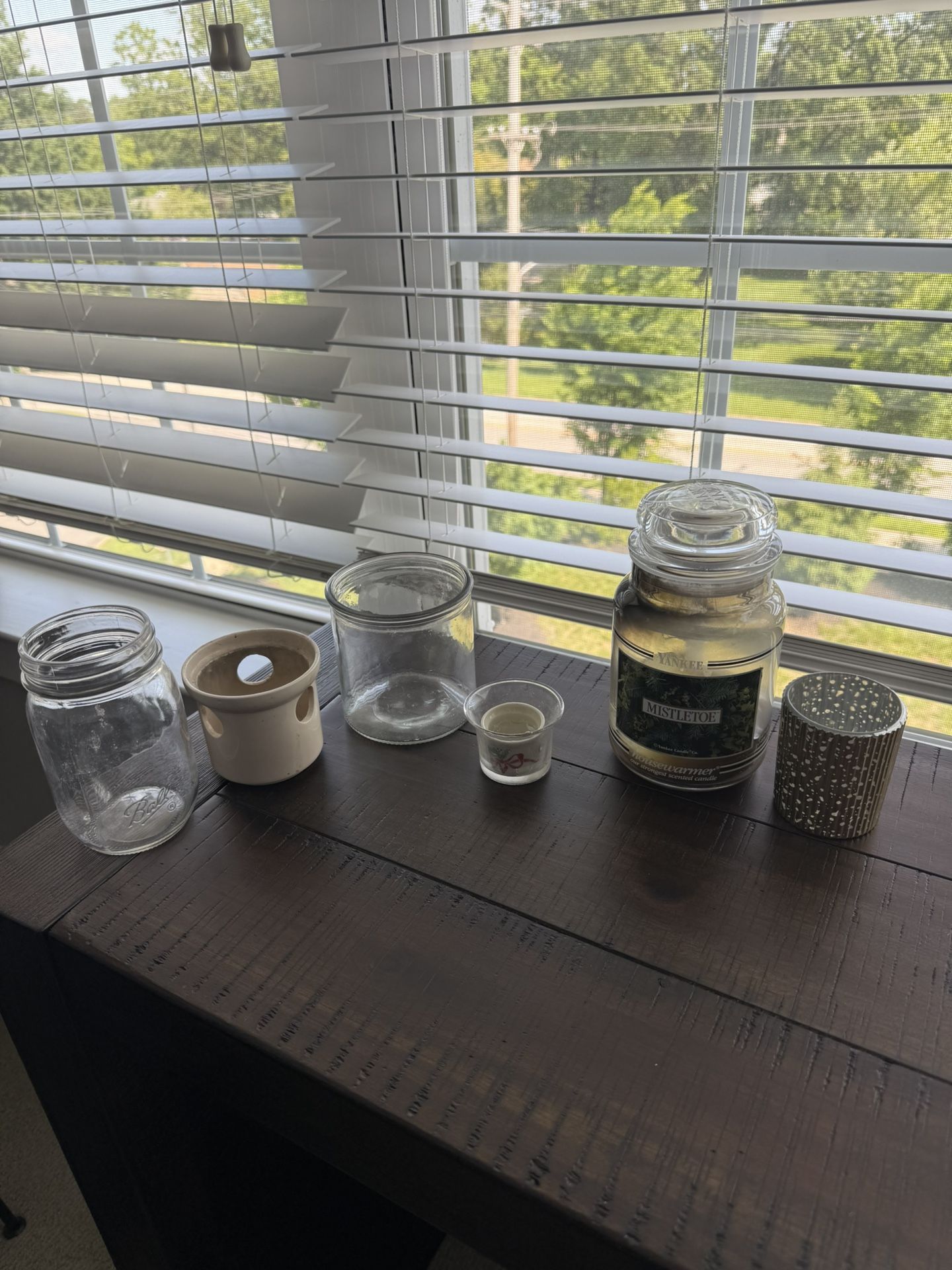 Various jars/candle holders -6 count