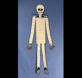 Vintage Accordion Style Paper Halloween Skeleton Decoration