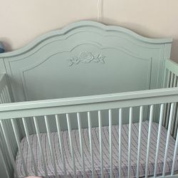 Sea Foam Green Crib And Matching Dresser 