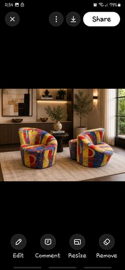 Vladimir Kagan style Nautilus swivel chairs