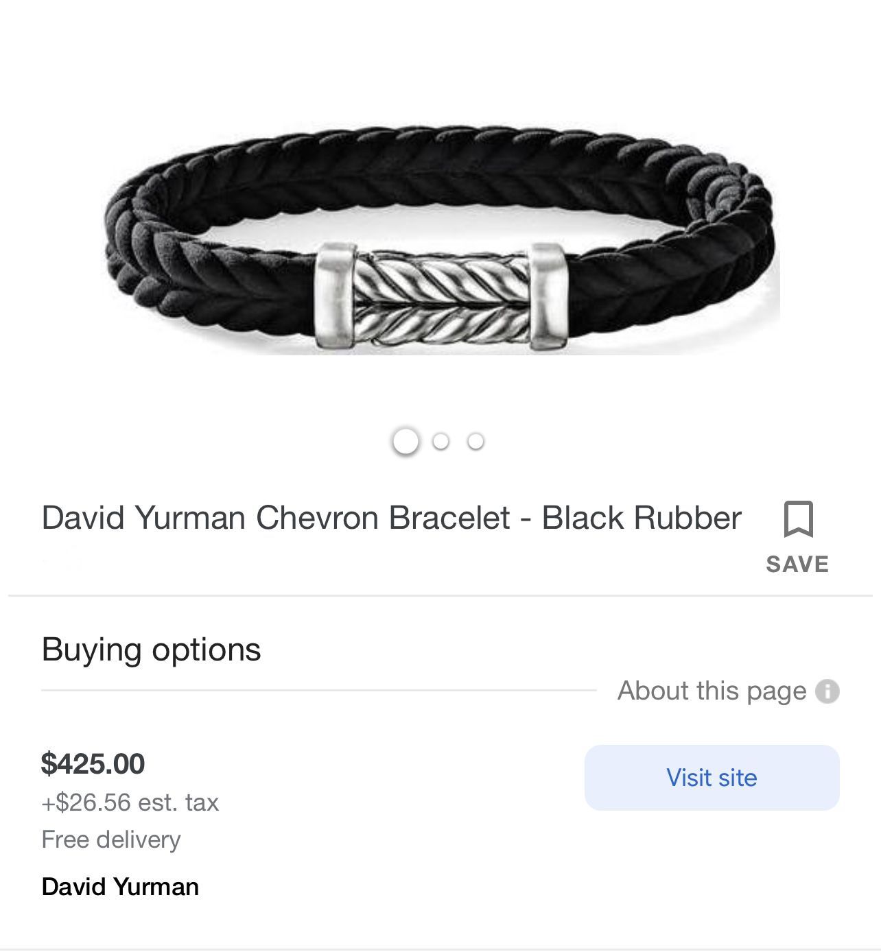 David Yurman Mens Chevron Rubber Bracelet