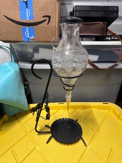 vintage mid-century Austrian or French etched glass wine aerator
