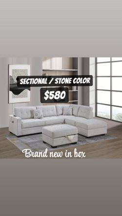 Brand new sectional in box / storage in ottoman/ usb connection