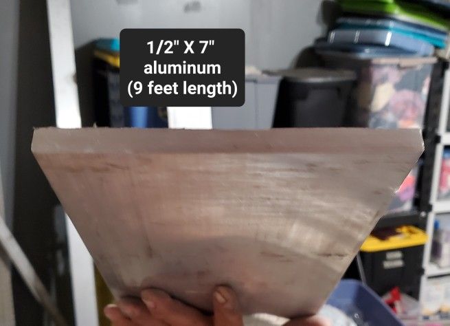 1/2" X 7" X 9 foot length aluminum flat bar