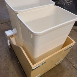 Roll Out Trash Double Bins 50qt For 21" Cabinet