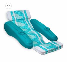 XtremepowerUS Sunchaser Floating Chaise Pool Lounger for Adult with Headrest, Footrest, Cupholder90137