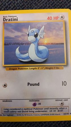 Dratini pokemon card (original series)