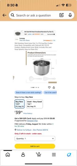 Stainless steel pot for Rice cooker