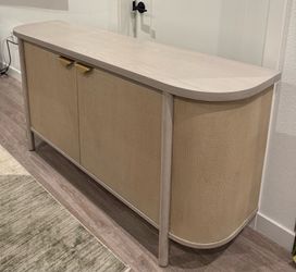 Modern Curved Credenza / Buffet Storage Cabinet