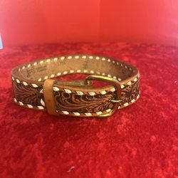 JUSTIN KID TOP GRAIN COWHIDE LEATHER BELT  ENGRAVE  JENNIFER