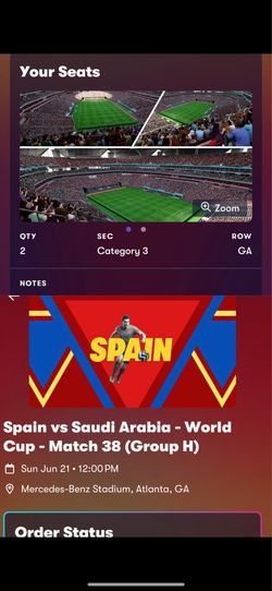 spain vs saudi arabia 2 tickets