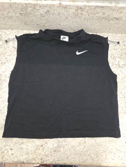 Nike top with draw strings on shoulders Black