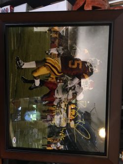 Reggie bush usc vs Fresno state autographed picture