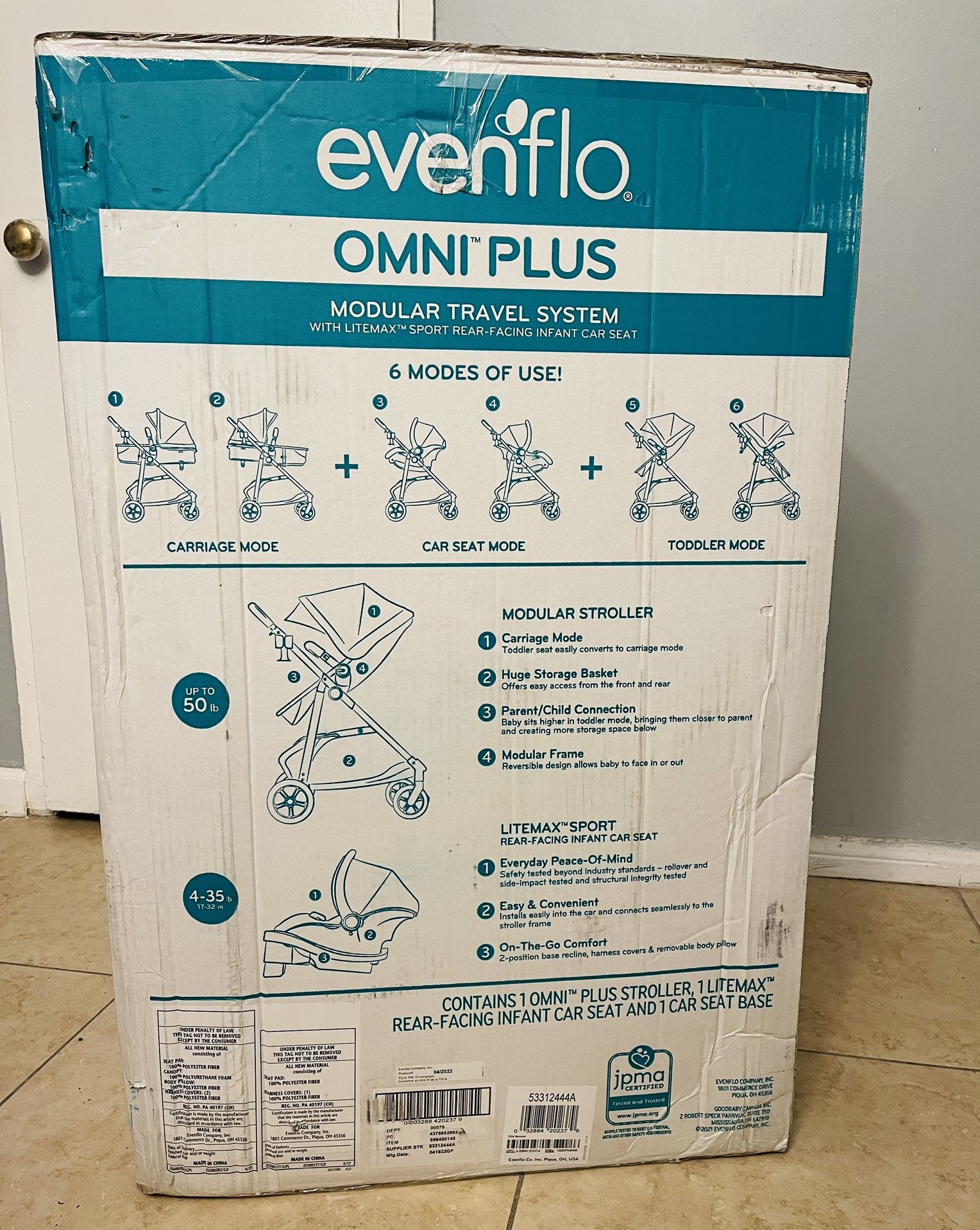 Evenflo Omni Plus Modular Travel System with LiteMax Sport Rear-Facing  Infant Car Seat (Brizo Pink) for Sale in San Diego, CA - OfferUp