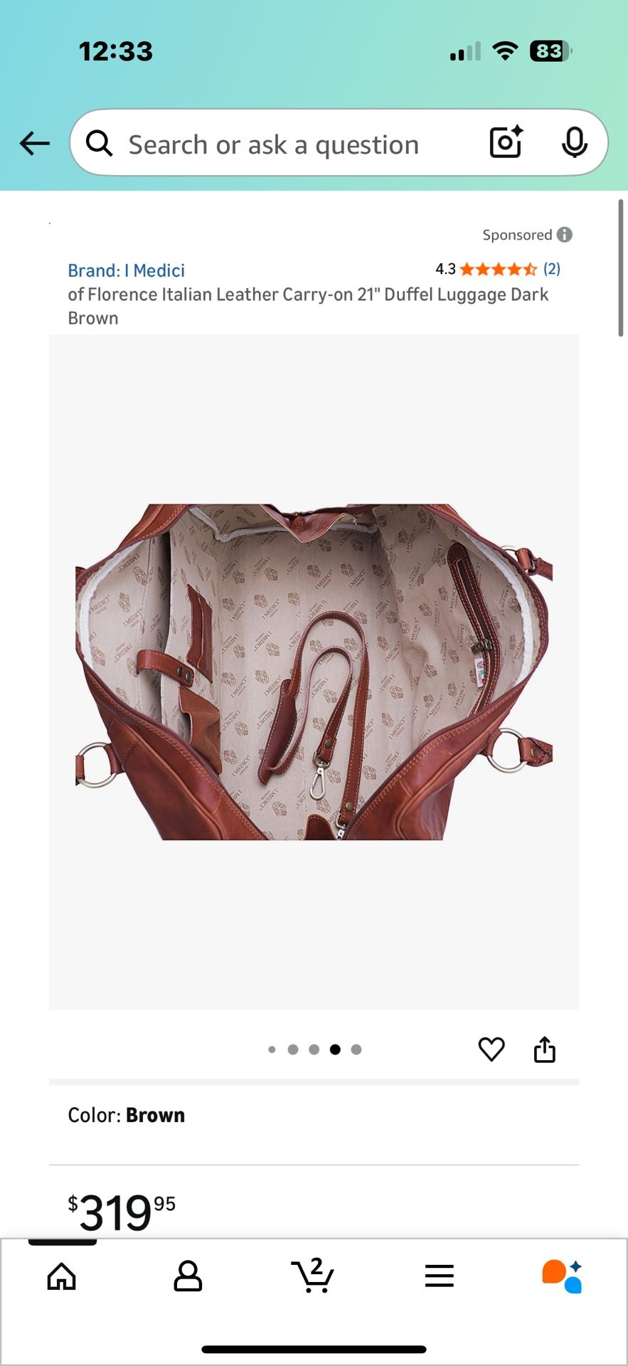 Medici Italian Leather Carry-on  Duffel Bag