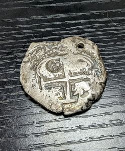 1724 Peru 8 Reales silver cob coin holed- Philip V - cash local pickup