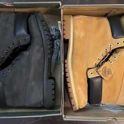 Timberland 6” Boots Wheat And Black size 13 