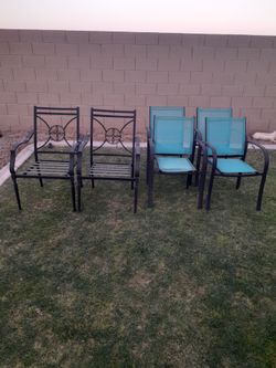 2 or 4 Outdoor Metal Patio Chairs $30-$45 set Stackable See All Photos Read Description