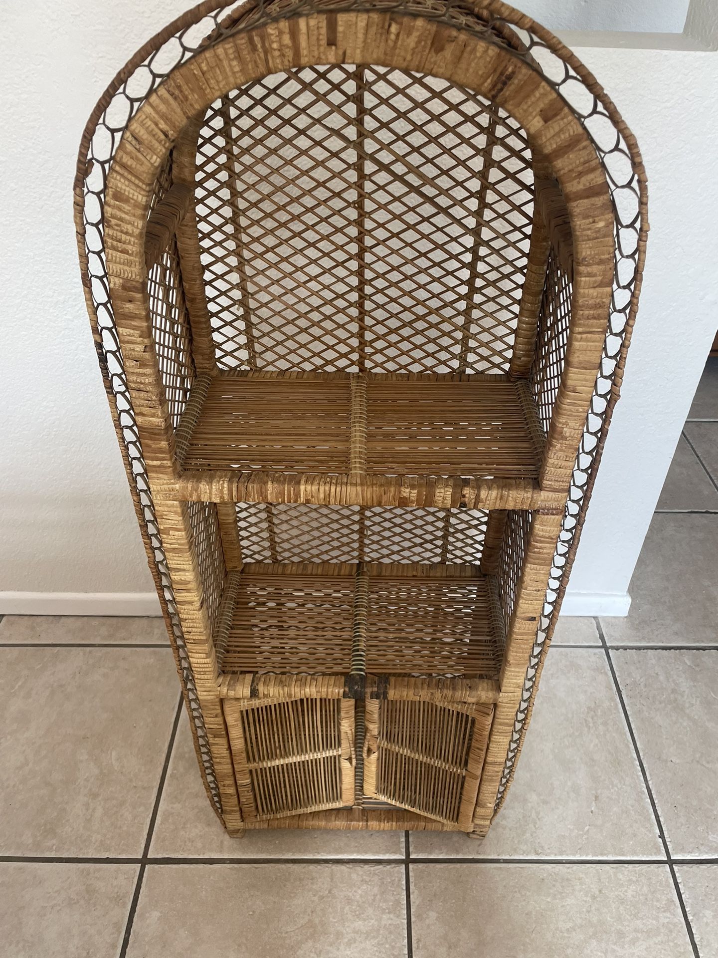 Vintage rattan shelf