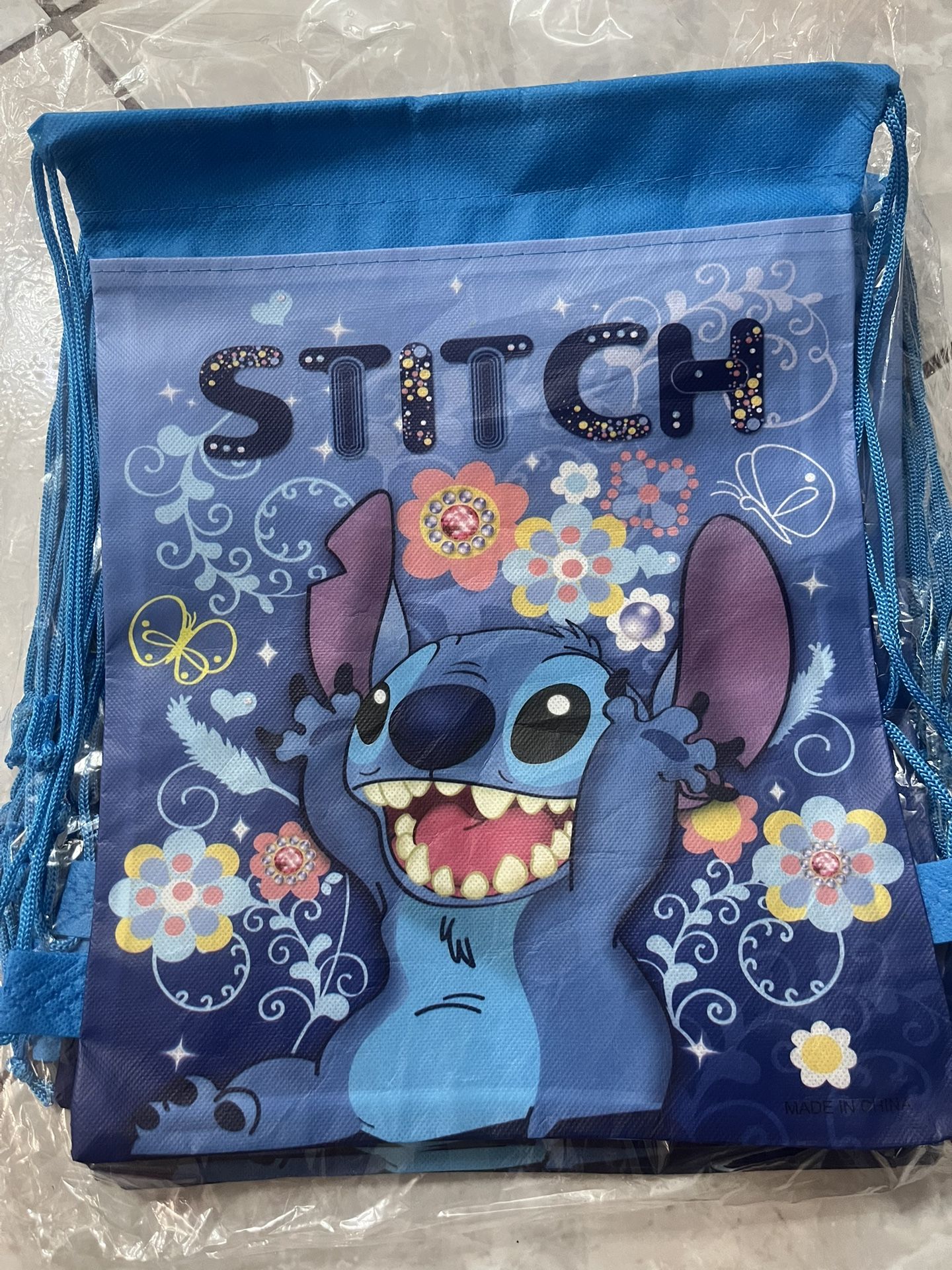 Stich Print Embroidered Drawstring Bags