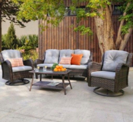 Available In Two Colors Either Brown Or Gray Frame Patio Swivel Rocking Chairs Patio Furniture Set Outdoor Patio Furniture ππππΊπ