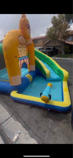 Bounce house and water slide