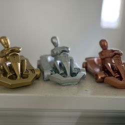 K1 Speed Go-kart Track Race 1st 2nd 3rd Place Trophies Gold Racing