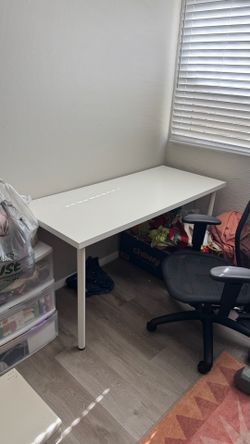 White IKEA desk with removable legs