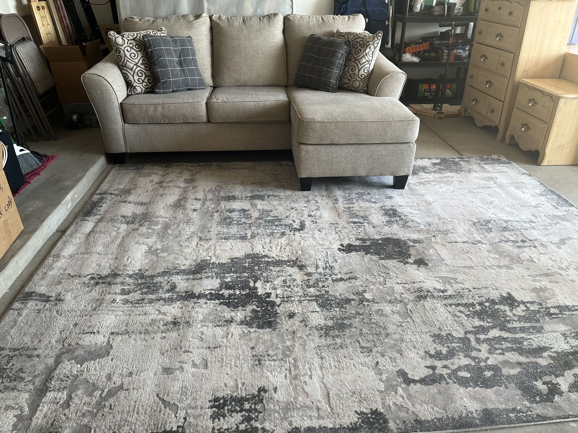 Couch With Rug (rug Optional)