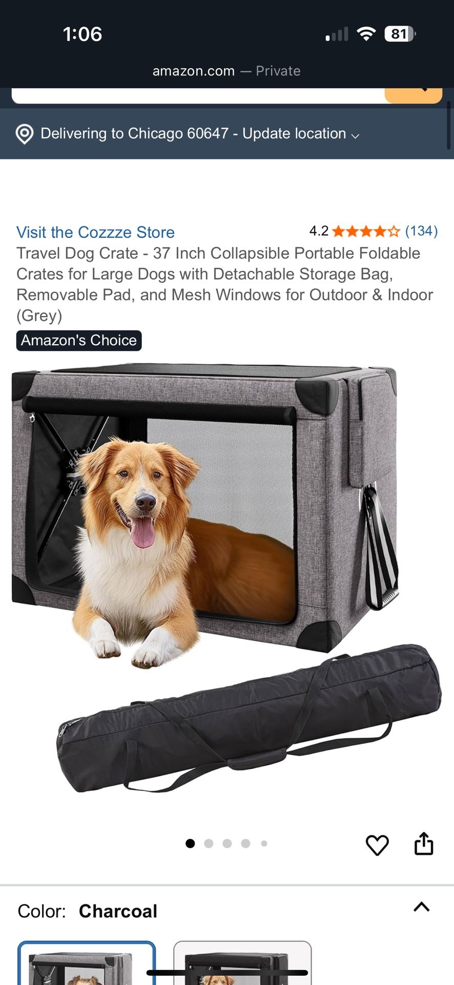 Collapsible Dog Crate, Never Used