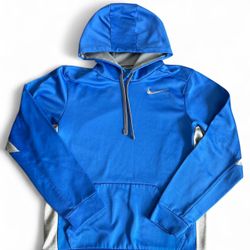 Unisex Nike Athletic Royal Blue Active Therma Fit Polyester Hoodie Size Small 