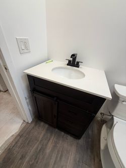Bathroom vanity with fixtures included