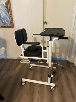 Commode Transfer Chair with Tray and Wheels