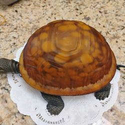 Vintage Turtle Accent Light Amber Glass
