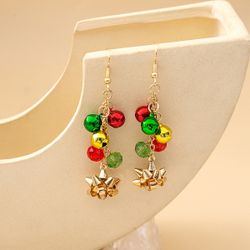 Gold Bow Christmas Earrings 