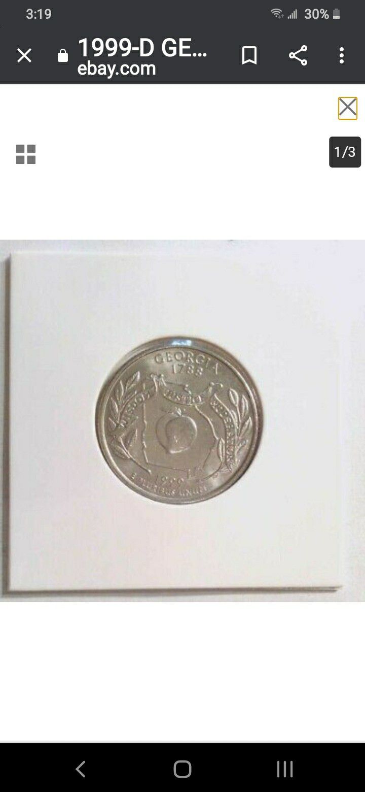 1999 quarter coin GIORGIA