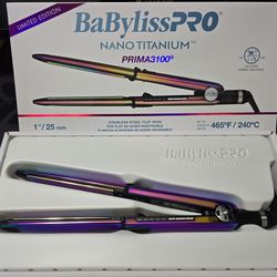 BaBylissPRO Nano Titanium Ultra-Thin Hair Straightener, Professional Flat Iron For All Hair Types