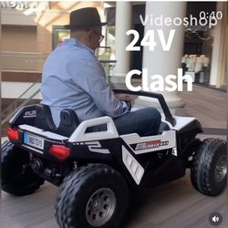 24V UTV ride on Clash ages 1-10 can am razor 4 x 4 Rubber tires
