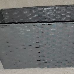 Grey Deep Weaved Basket with Handles