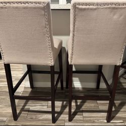 4 Beige Bar Stools