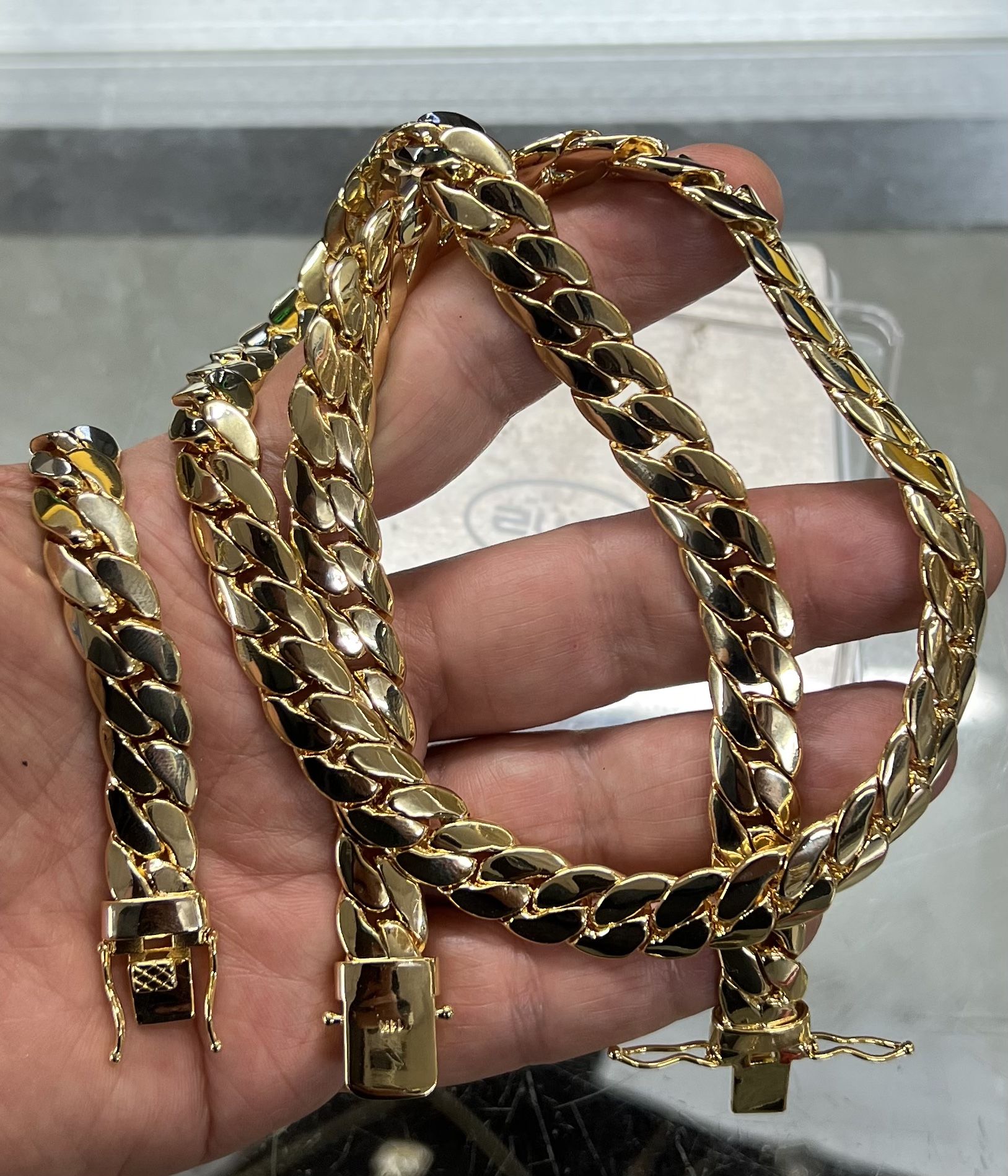212 grams Miami Cuban necklace and bracelet