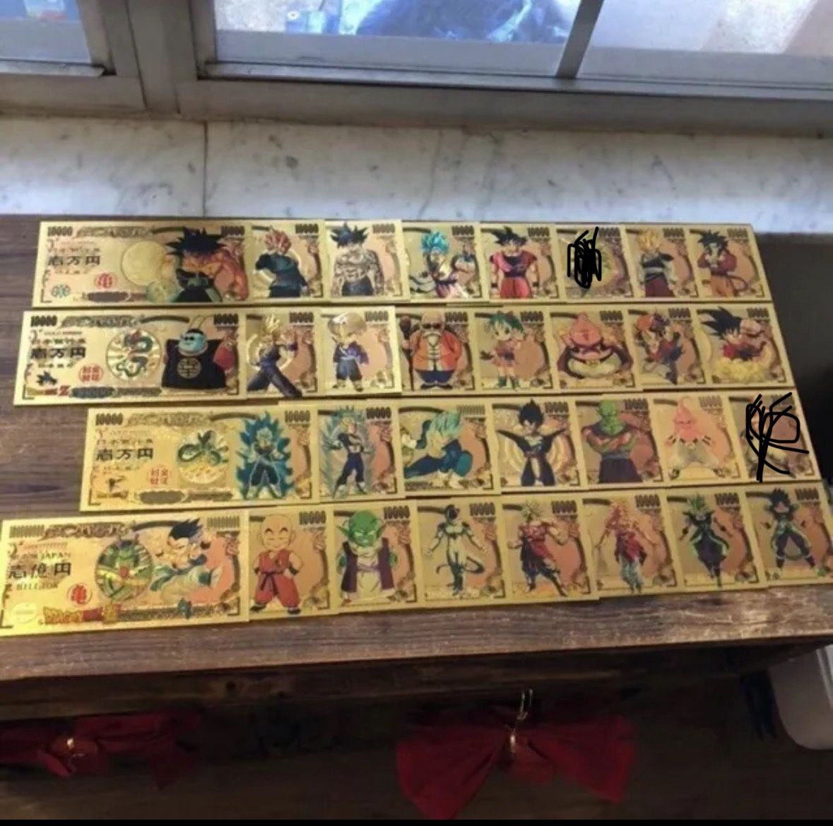24k Gold Foil Plated Dragon Ball Z Banknote Set 