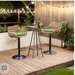 Brand New Adjustable Swivel Bar Stools Set of 2 - Factory Sealed