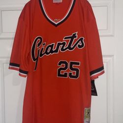 Barry Bonds San Francisco Giants Mitchell Orange Road Jersey Adult Mens Large New with tags 