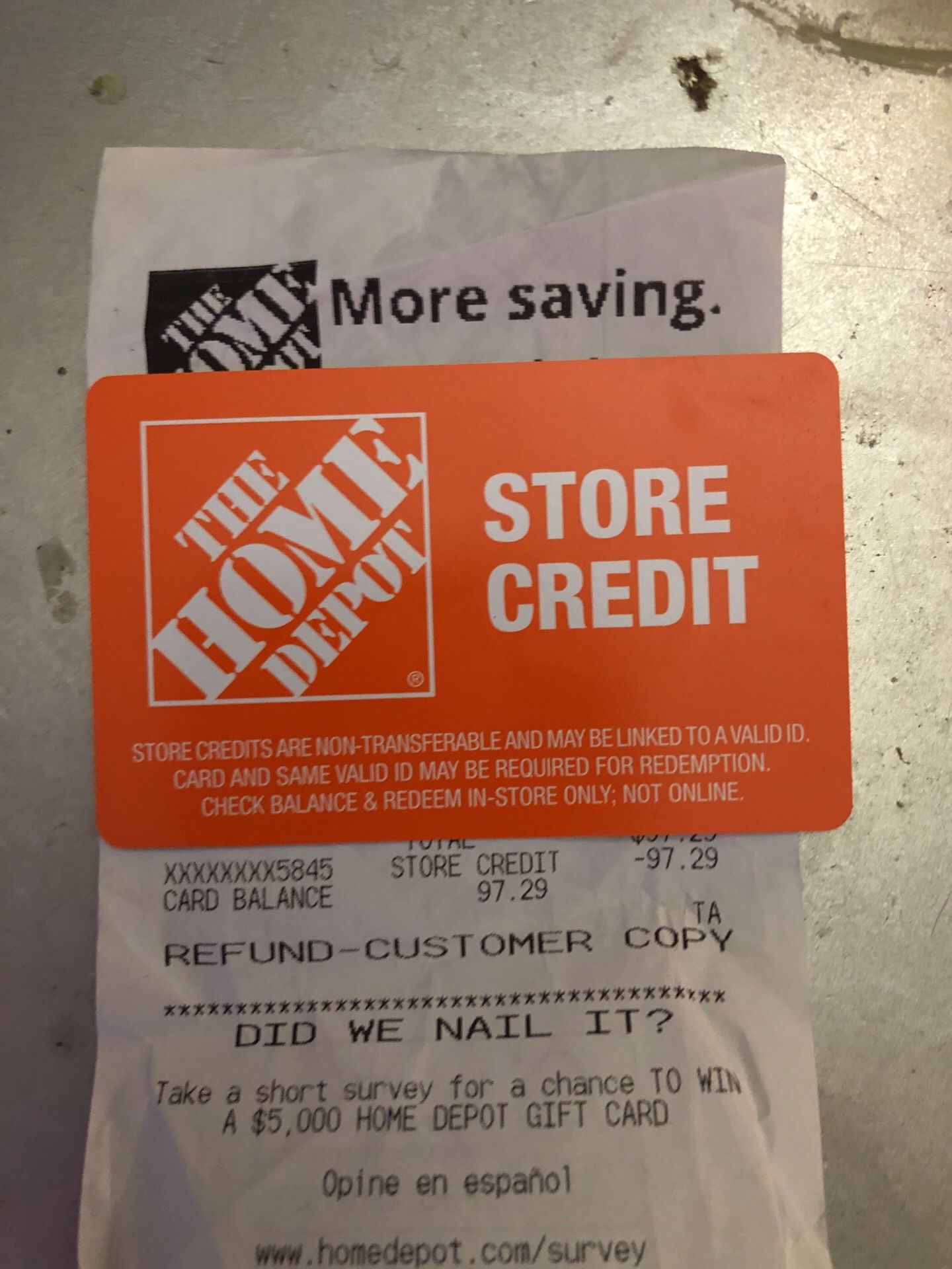 Home Depo store credit card