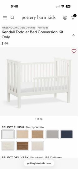 Pottery Barn Kendall Convertible Crib and Conversion Railing