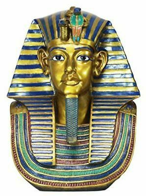Large 26”H Ancient Egyptian King Tut Bust Statue Burial Mask Nemes Antique